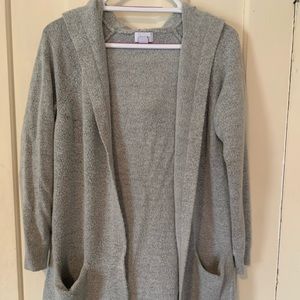 Hooded tunic cardigan